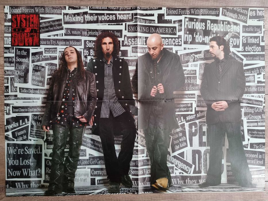 UNIKAT! Plakat SYSTEM OF A DOWN z 2010 r. - Format A2 (55 x 40 cm)