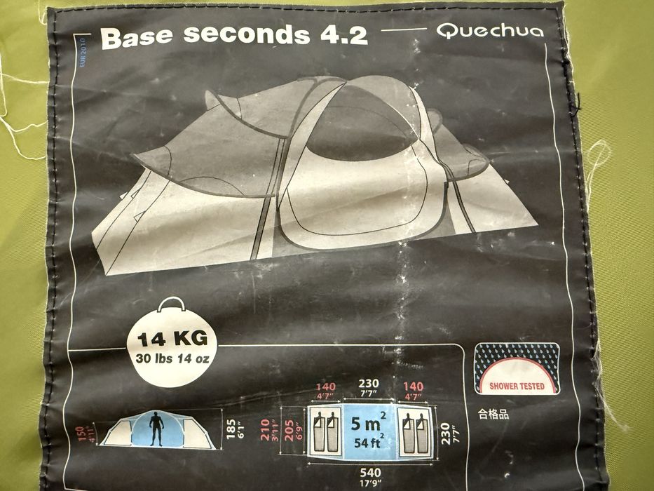 Namiot rodzinny Base” Seconds  4.2  Quechua
