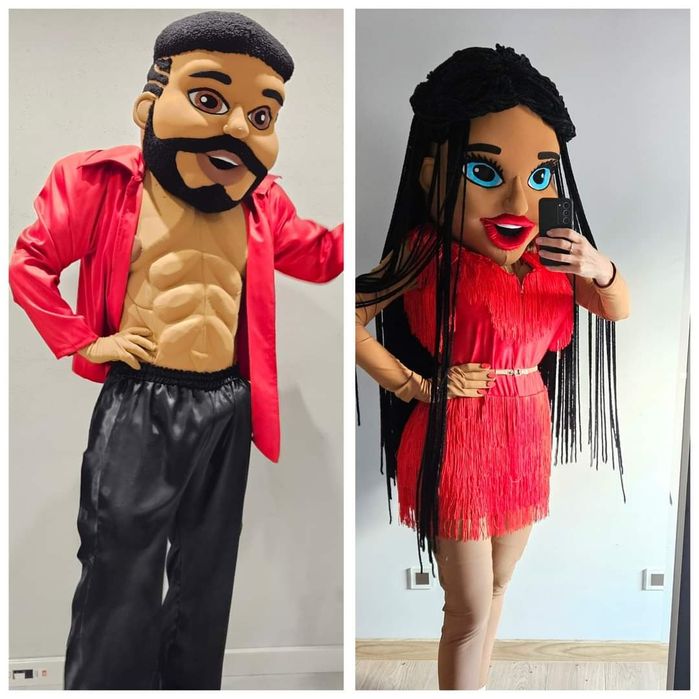 Damski i  męski kostium Animacje imprezowe biały miś 18+