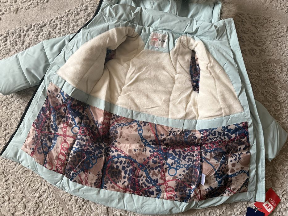 Зимова тепла подовжена куртка пальто на дівчинку 146-164