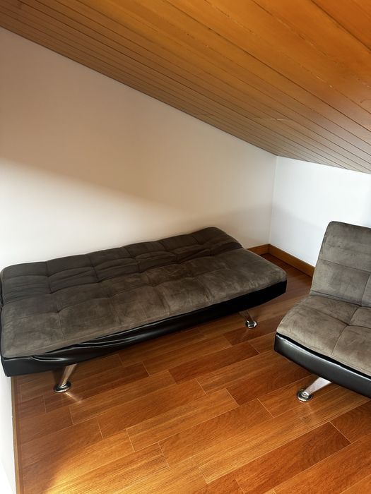 Sofá Cama 180cm Chaise longue Cinza