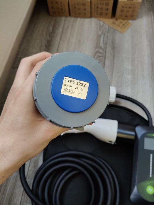 Зарядка New charger 7kw GBT 32A wifi гбт 3 / 5 метрів +32А авто з Китаю розетка, сумка Type 1 Tesla Type 2