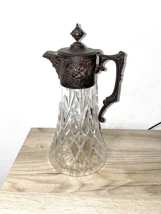 Decantador de vinho de prata Topázio e cristal