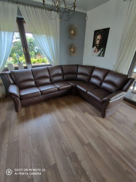 Narożnik kanapa sofa narożna HELSINKI naturalna prawdziwa skóra