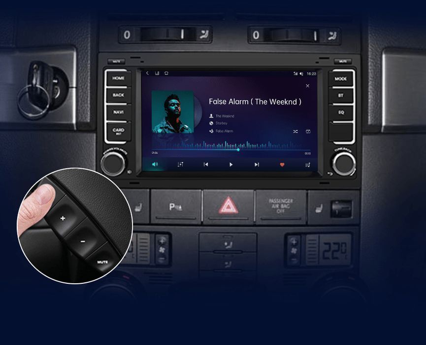 VW Touareg Multivan T5 – Radio Android 7" CarPlay Android Auto 2GB/32GB GPS Nawigacja Stacja Multimedialna WiFi Bluetooth DSP PL