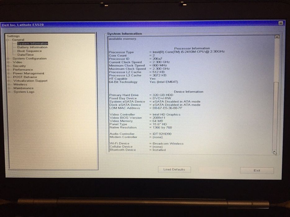Ноутбук Dell Latitude 5530 i5 4Gb 320Gb