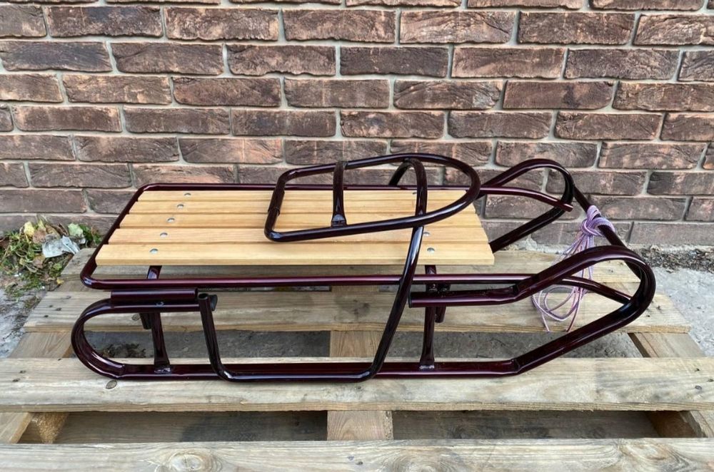 Санки зі спинкою та батьківською ручкою