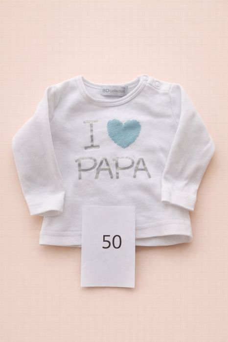 Bluzka niemowlęca 50 I love papa dla taty długi rękaw noworodek