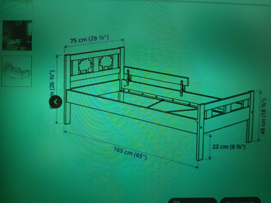 Cama criança 70x160cm com estrado e colchão espuma