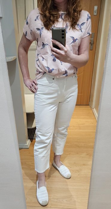 Spodnie białe 3/4 Zara