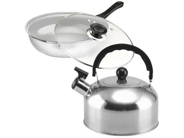 Komplet Garnków Kuchennych 11 El Gaz Indukcja Czajnik Patelnia Pokrywk