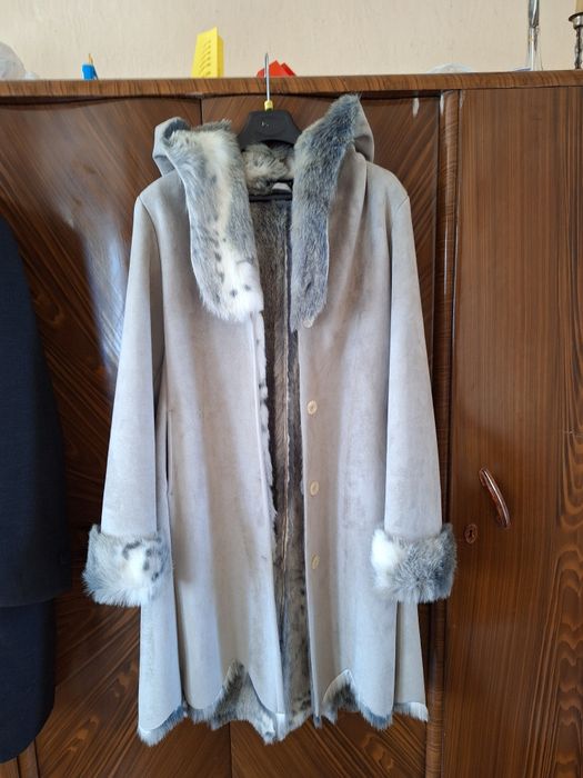 Płasz zimowy z futrem