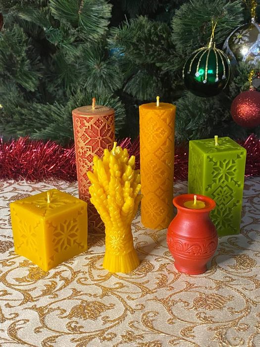 Свічки з натурального 100% воску ручної роботи без домішок