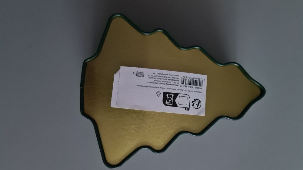Metalowe pudełko w kształcie choinki 18x14 cm