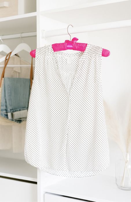 Bluzka koszula elegancka beż listki H&M S / M