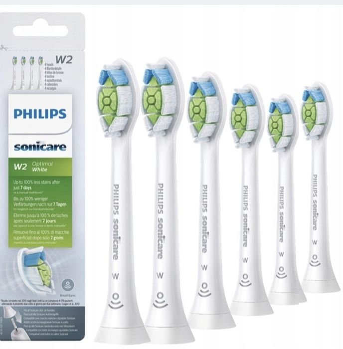 Końcówki do szczoteczek Sonicare Philips W2 Optimal White 6 szt. HX606