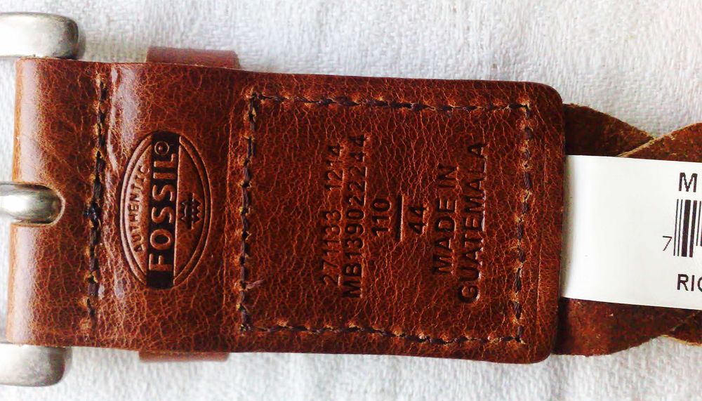 Мужской ремень кожаный _ Fossil (Cognac_W44)