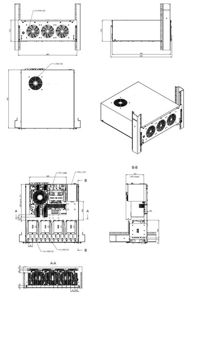 Obudowa serwerowa RACK 19" - R-CASE 6 ATX RAW (ocynk) 12xHDD , 4xSSD