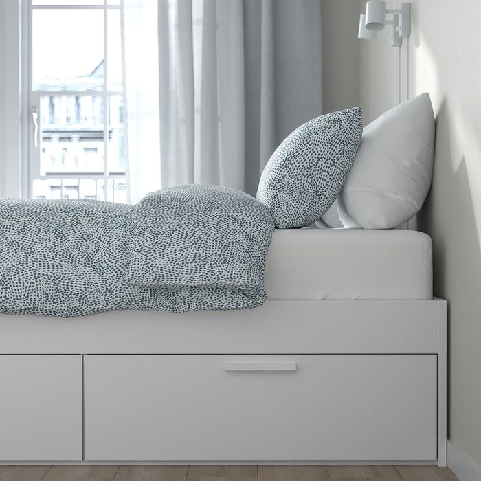 Estrutura cama casal IKEA c/ 4 gavetões de arrumação + estrado incluido