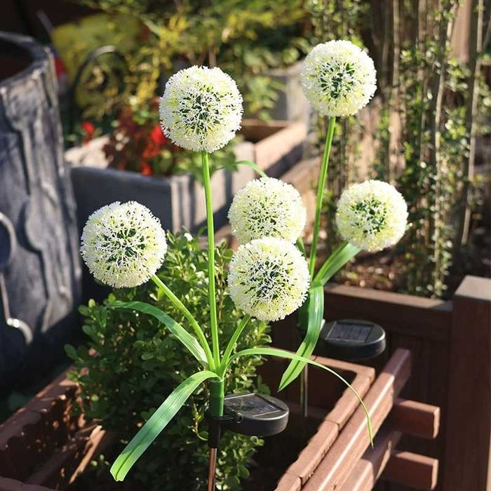 Solarne Lampki Ogrodowe LED Kwiaty Wodoodporne Z Czujnikiem
