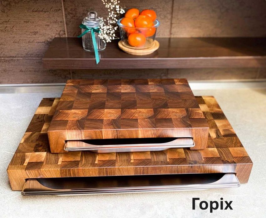 Торцева дошка з гастроємністю, торцева дошка з підносом, кухонна дошка
