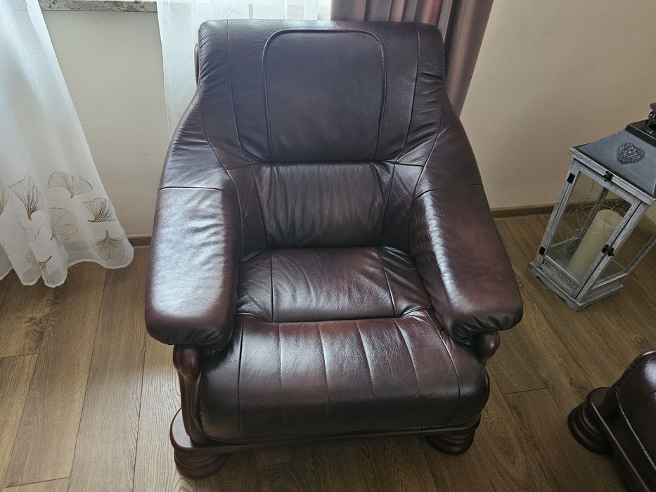 Komplet wypoczynkowy skórzany