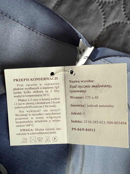 Szal jedwabny ręcznie malowany