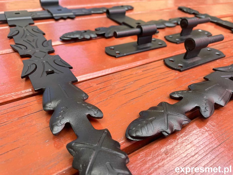 ZAWIAS KĄTOWY DO OKIENNIC DRZWI Ozdobny KUTY Czarny 400x300mm 3szt hak