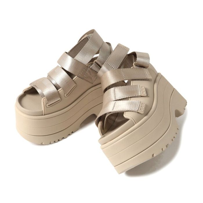 Хіт!! Оригінальні Сандалі UGG goldenrise босоніжки на високій підошві чорні білі молочні