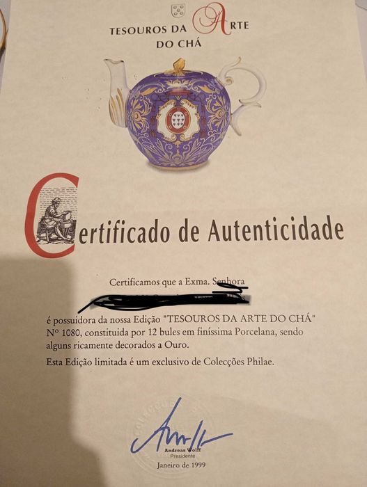 Coleção Bules - Tesouros Arte do Chá lindíssima com certificado