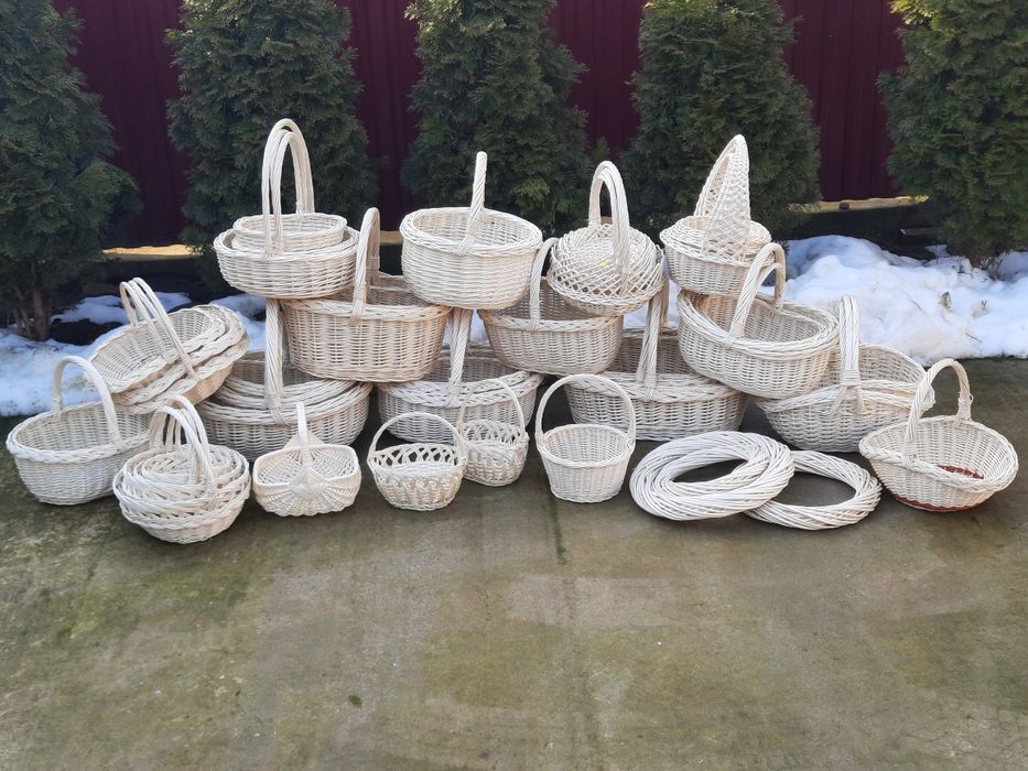Пасхальні кошики з відбіленоі лози тільки опт.