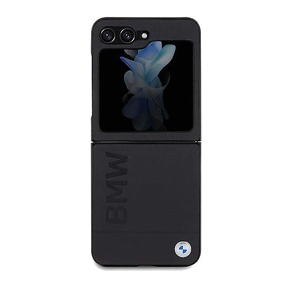 Etui BMW Leather Hot Stamp na Samsung Galaxy Z Flip 5 - czarne