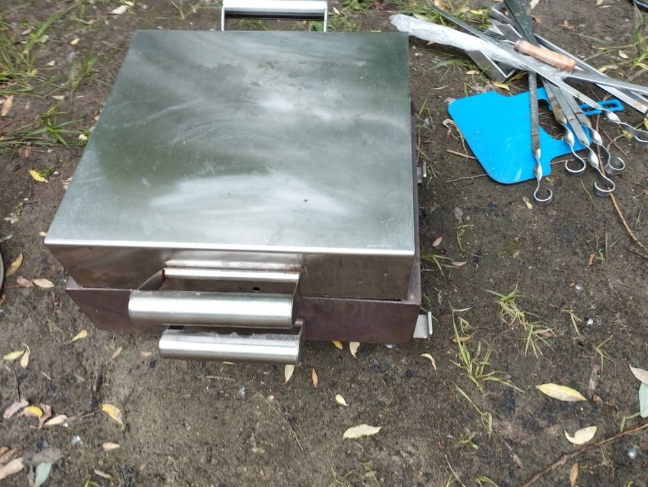 Мангал коптильня нержавейка