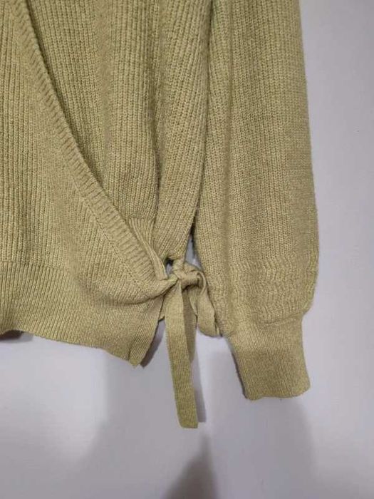 Zielony miętowy kopertowy sweter Marks&Spencer