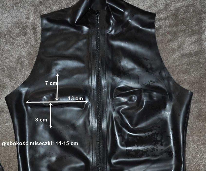 Czarny kombinezon latex 100% guma r. M/L