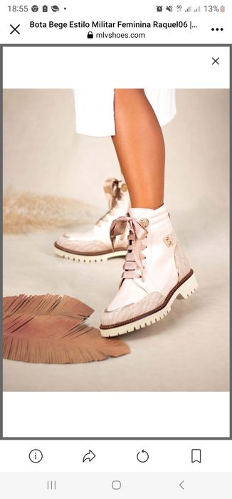 Botas beje tam 35 MLV