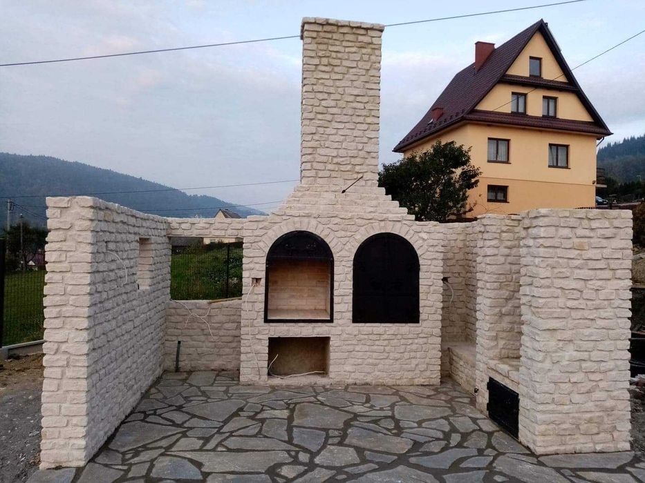 Grill z kamienia, wędzarnia, posadzka kamienna