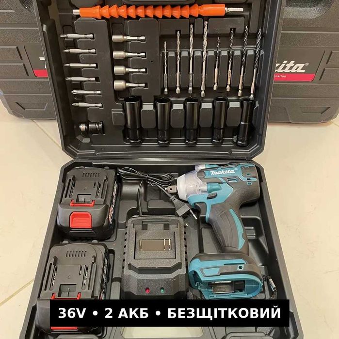 Потужний гайковерт акумуляторний ударний шуруповерт 36В, безщітковий