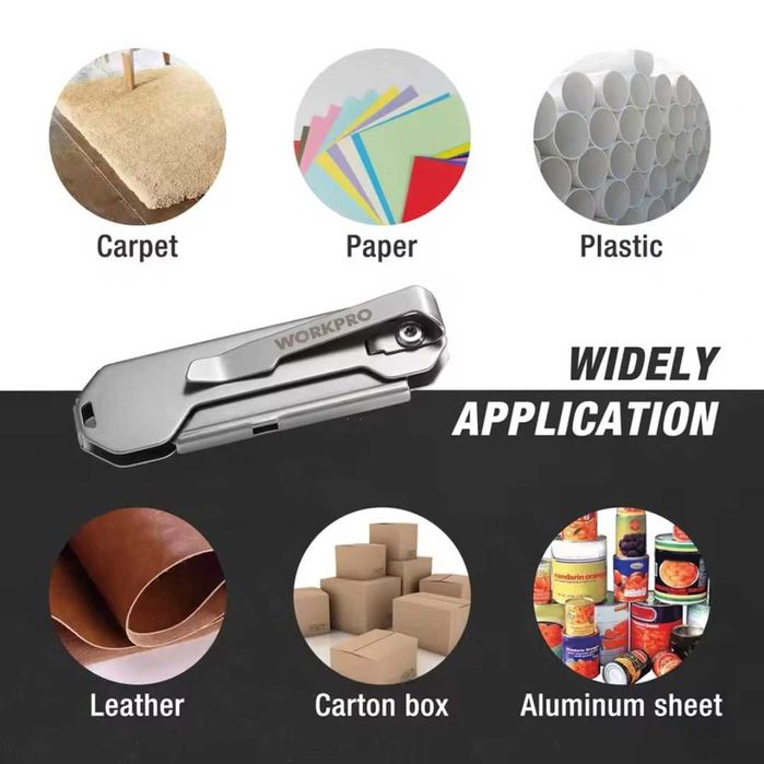 Складаний будівельний ніж трапеція WORKPRO. Швидкознімне лезо | EDC