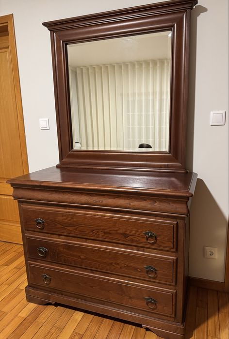 Cómoda com espelho - Madeira de mogno