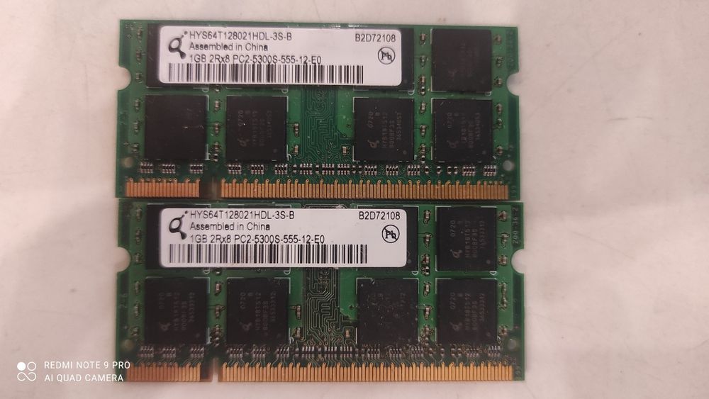 Оперативна пам’ять 2х1Gb 2Rx8 PC2-5300U-555-12-Е0