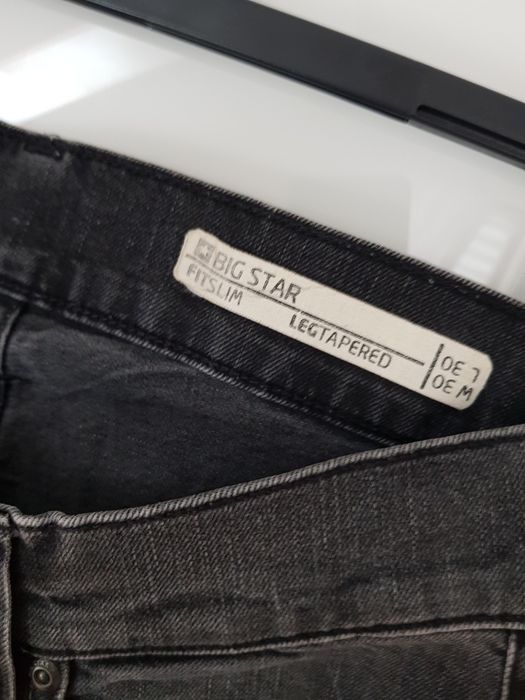 Męskie jeansy W30 L30 Big Star S czarne spodnie uniwersalne na codzień