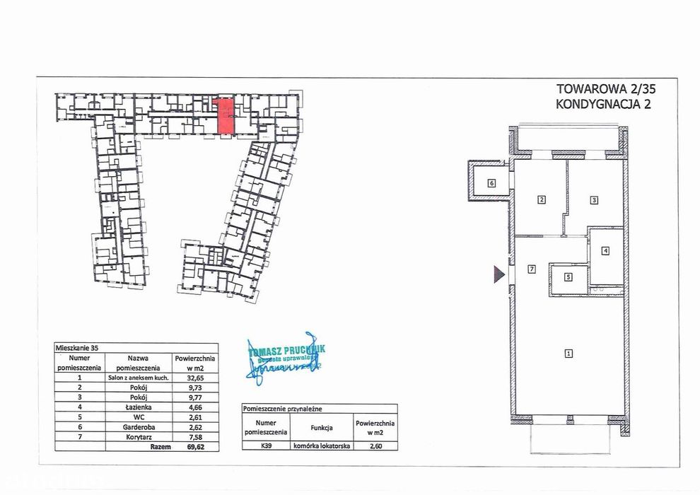 3-pokojowe mieszkanie 69 m² Bezpośrednio - Widok 2