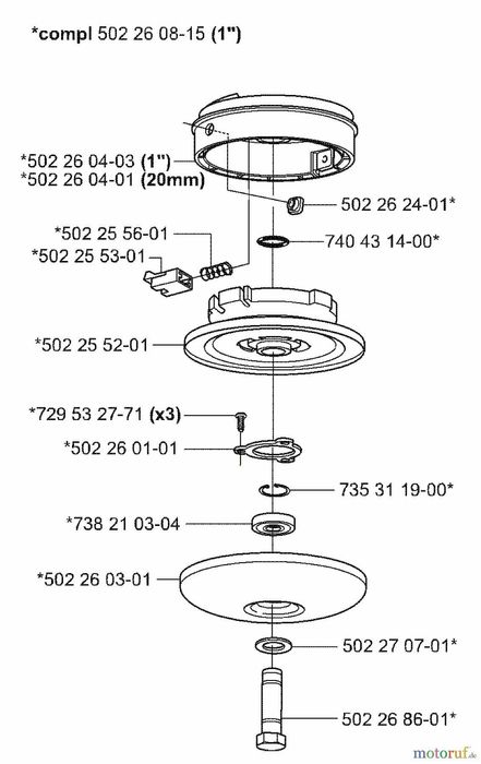 Głowica do kosz spalinowej M12 Husquarna