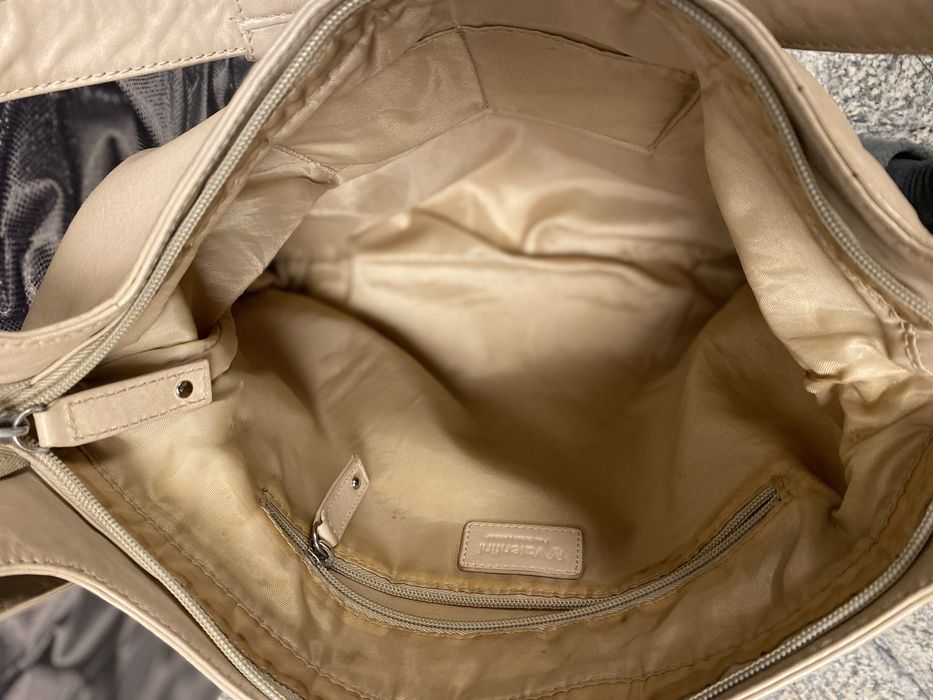 Valentini kremowa torba na ramię - skóra