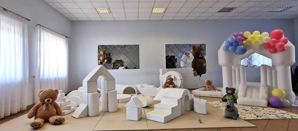 Strefa Malucha Mobilny Plac Zabaw + Dmuchaniec - Biały Dmuchany Zamek