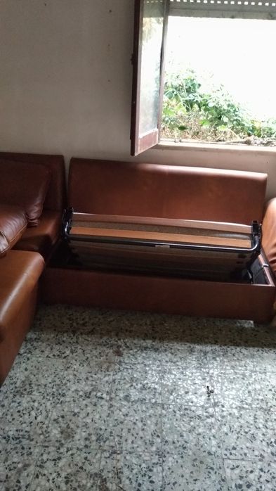 Sofá  Cama com Canto com Almofadas Removíveis