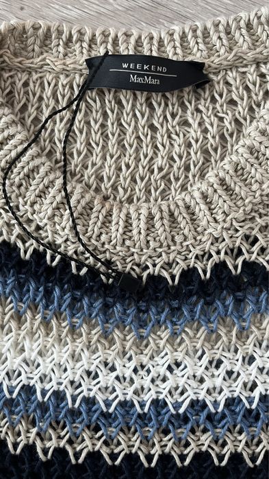 Weekend Max Mara sweter w paski 100% len