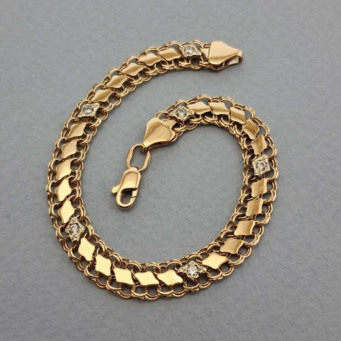 ‼Золотой браслет женский 6,18 гр 17 см Золотий Браслетик Золото 585 пр