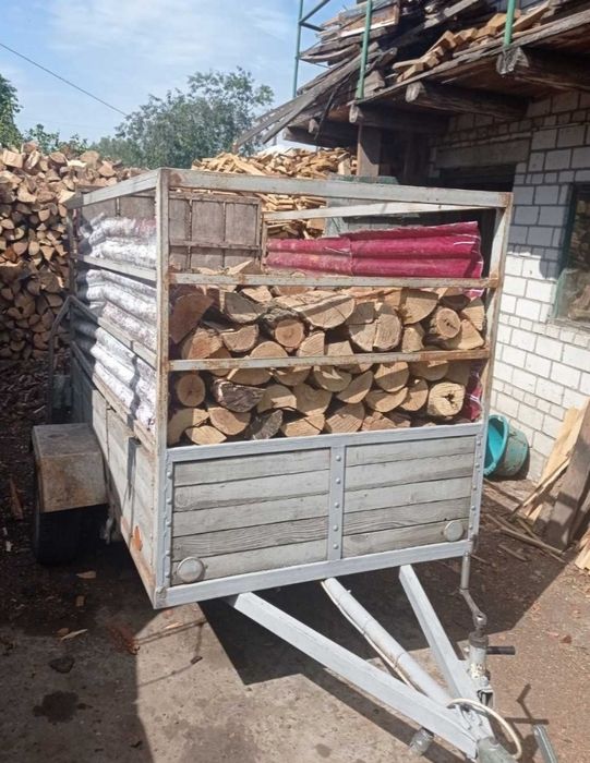 Причіп сухих дубових дров. С доставкою. 1/3/6/8/14 ск/м